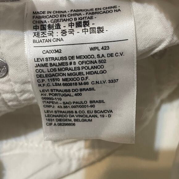 Levi’s 501 Signature Button Fly High Rise Cream Denim Shorts Women's Size 31 - Picture 14 of 14